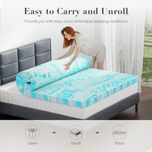 NEWBULIG 3 Inch Twin Cooling Gel Memory Foam Mattress Topper, CertiPUR-US - Image 6