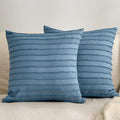 JELLYMONI Blue Striped Tufted Pillowcases 18"x 18" by JELLYMONI