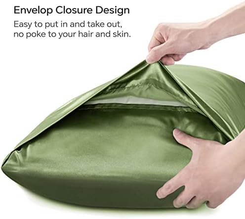 BEDELITE Satin Body Pillow Cover, 20x54 Inch, Cedar Green - Image 4