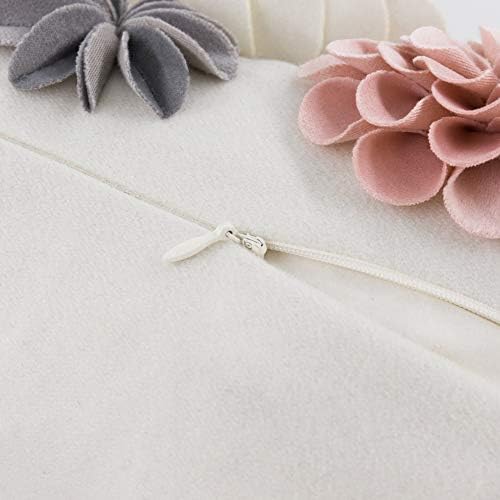 KINGROSE Soft Velvet 3D Flower Accent Throw Pillow Cover, 12x20 Inch - Image 5