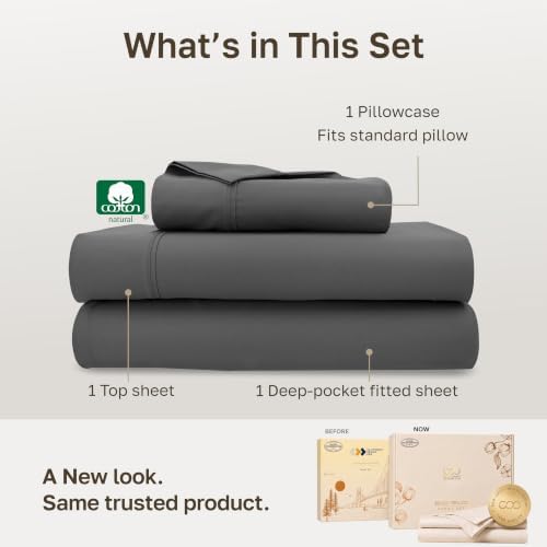 California Design Den Soft 100% Cotton Twin Size Bed Sheet Set - Image 3