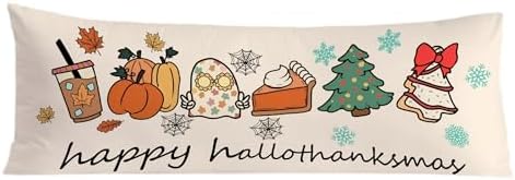 Halloween Thanksgiving Christmas Body Pillow Covers 20x54, Fall Home Decor by Exqcom
