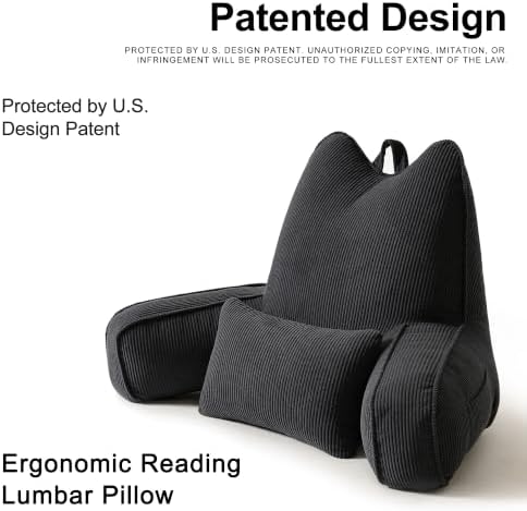 Patented Design Corduroy Bed Rest Pillow - Image 2