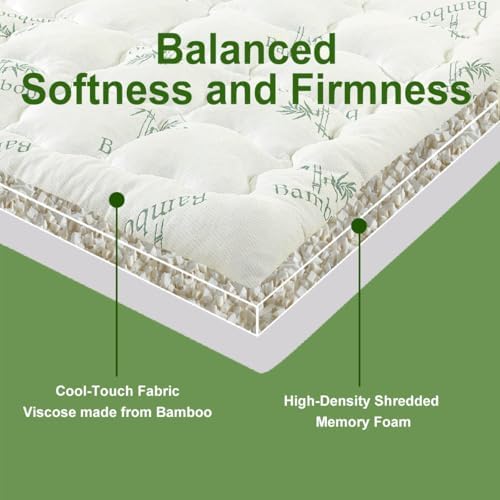 Whatsbedding Bamboo Viscose Memory Foam Mattress Topper 1500gsm - Image 3