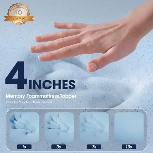 VALUXE 4 Inch Gel Memory Foam Mattress Topper King Size - Image 3