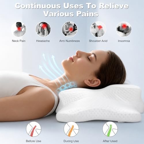VYLEE Cervical Neck Pillow, Memory Foam Contour Pillow - Image 2