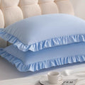 Ruffled Queen Pillow Shams, 2 Pack, 20x30 Inches, Sky Blue by Aerlomi
