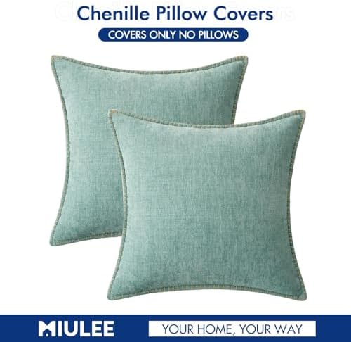MIULEE Decorative Couch Throw Pillow Covers 16x16 Inch Coastal Light Blue - Image 7