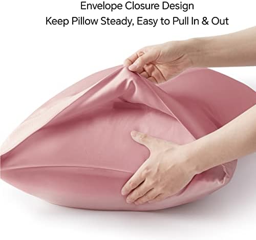 BEDELITE King Pillow Cases Set of 2, Rayon Derived from Bamboo, Rose Pink - Image 6