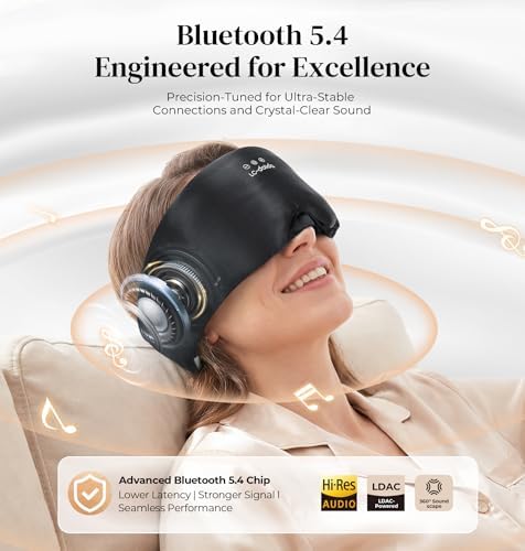 LC-dolida 3D Silk Bluetooth Sleep Mask, Mulberry Silk Sleep Mask - Image 4