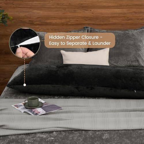 PHF Truly Velvet Zippered Body Pillowcase, No Insert, 1 Pack Ultra Soft - Image 3