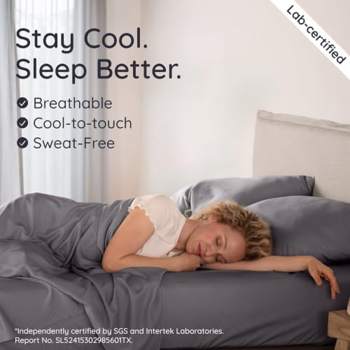 Bambaw King Sheets Set 4pcs, 100% Viscose Derived from Bamboo Sheets, King Size - Image 3