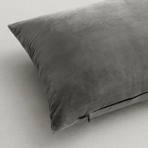 MIULEE Velvet Throw Pillow Covers 16x16 Inch Pack of 2 Grey - Image 6
