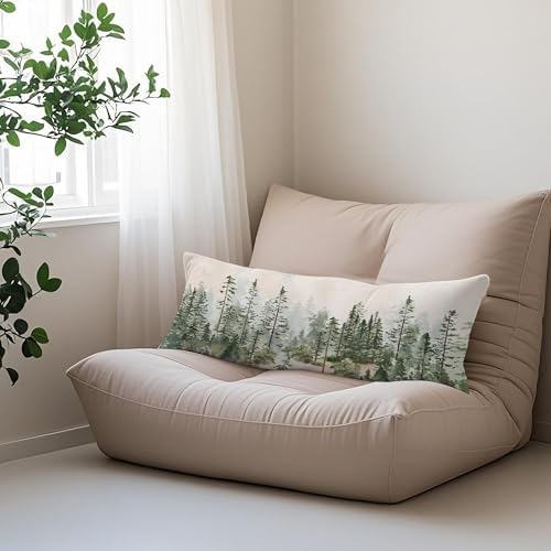 Watercolor Woodland Forest Palm Tree 20x54 Body Pillow Cover Case, Woodland - Image 5