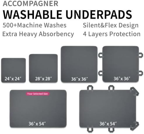 Accompagner Incontinence Bed Pads Washable Waterproof Underpads 36"x54" 2pc - Image 4
