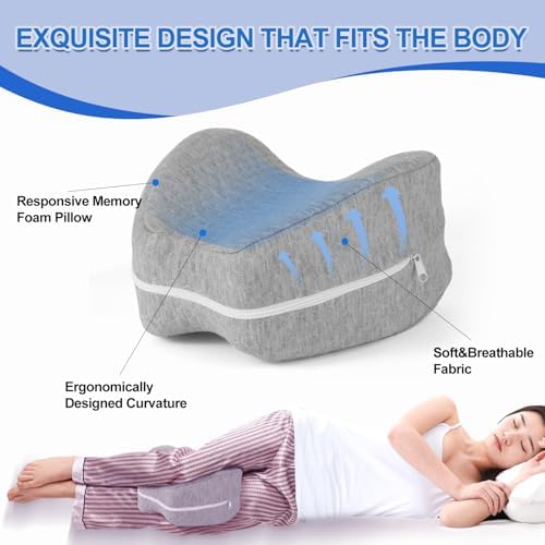 Knee Pillow for Side Sleepers Leg Memory Foam Pillow Side Sleeping Soothing - Image 6