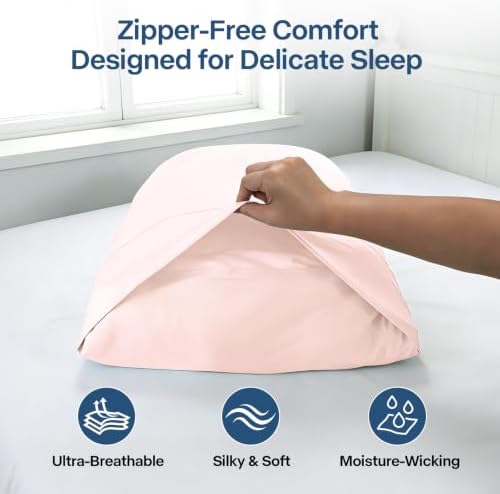 Luxury Cooling Pillowcases Queen Size 2 Pack, Q-Max>0.4 Cool Touch - Image 6