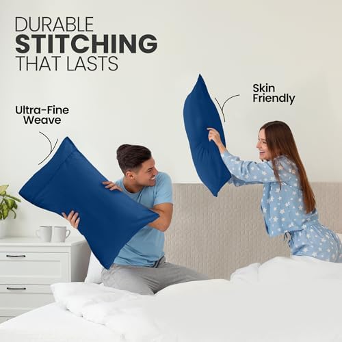 Pillow Cases Queen Set of 2, Ultra Soft Comfy Pillow Covers, Dusk Blue - Image 4