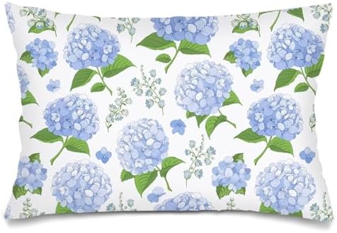 Blue Hydrangea Spring Throw Pillow Cases Queen Size Set of 2, Spring Summer by Unknown