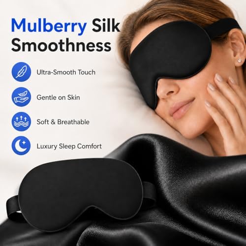 Cooling Sleep Mask with Mulberry Silk Surface & Removable Gel Pack - Image 4
