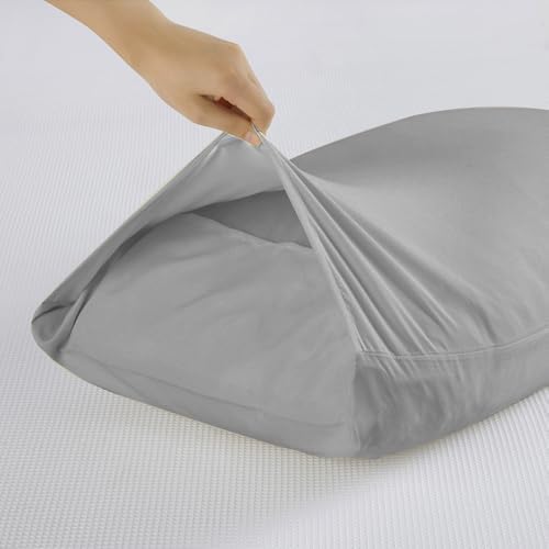 Dark Grey King Size Pillow Cases Set of 2, Microfiber - Image 6