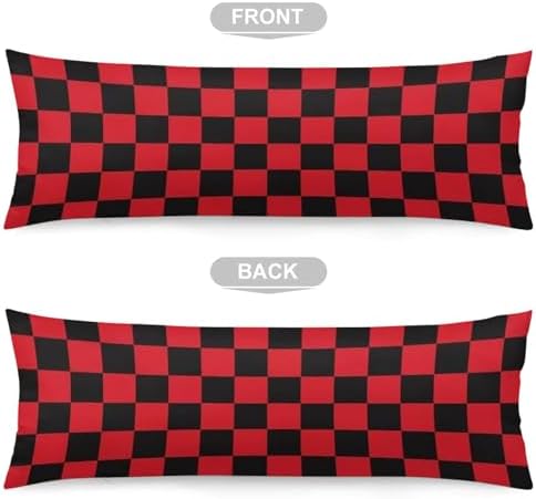 Checkerboard Decorative Body Pillow Cover, Geometric Checkered Plaid Pattern - Image 5