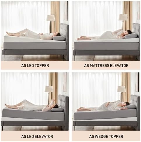 Lazyzizi Mattress Wedge Only, 5-Inch Queen Inclined Bed Wedge Mattress Topper - Image 5