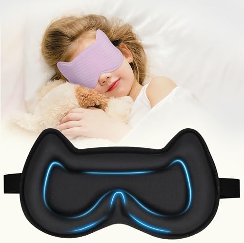 Kids Sleep Mask Eye Mask: 3D Contoured Cup Sleeping Masks Pressure-Free by Pyopbow