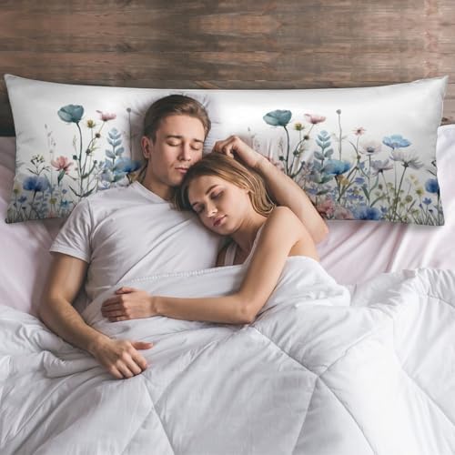 Watercolor Floral Body Pillow Cover Boho Pillowcase - Image 6
