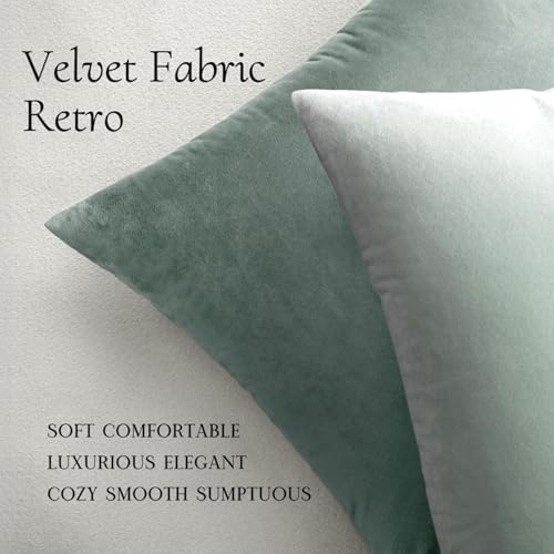 MIULEE Velvet Throw Pillow Covers 18x18 Inch Pack of 2 Aqua Haze - Image 5