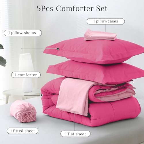 JOLLYVOGUE Twin XL Comforter Set, Ultra-Soft Bed in a Bag Twin XL Size 5 Pieces - Image 5
