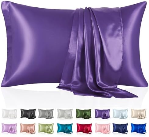 Silk Like Satin Pillowcase King Size, 2 Pack, 20x36 Inches by VCUSUELER
