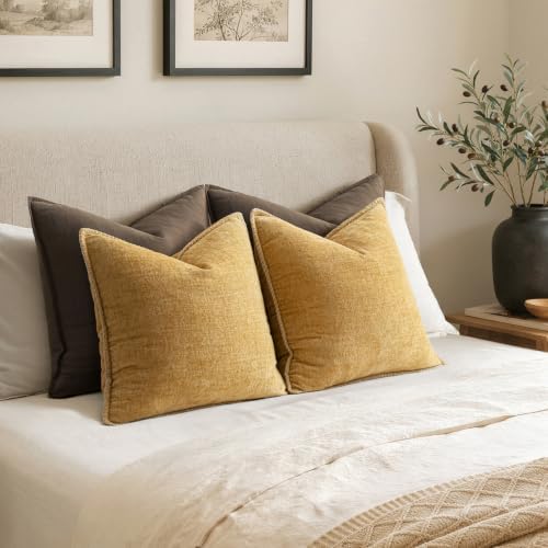 MIULEE Decorative Couch Throw Pillow Covers 16x16 Inch Gold 2 Pack - Image 6