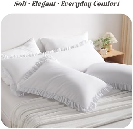 BEDSUM Standard Ruffled Pillow Shams - Image 2