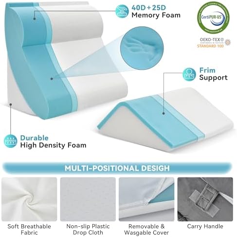 Kingfun 4PCS Orthopedic Bed Wedge Pillow Set - Image 2