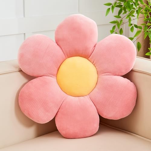 Kcvvcr Pink Flower Pillow, 19.6" Cute Flower Shaped Floor Pillow, Aesthetic by Kcvvcr