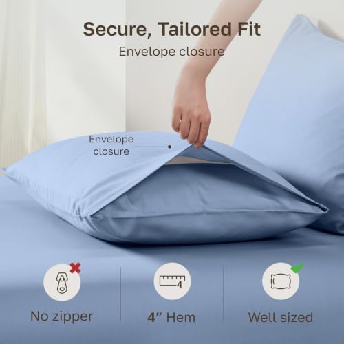California Design Den 100% Organic Cotton 2-Pack Standard Pillow Case - Image 4