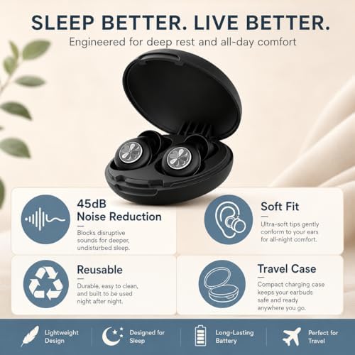 45dB Ear Plugs for Sleeping, Soft Silicone for Side Sleepers, 4 Sizes - Image 4