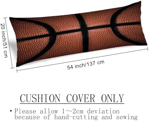 Basketball Body Pillow Cover 20x54 Pillow Case Basketball Spot Leather Texture - Image 4