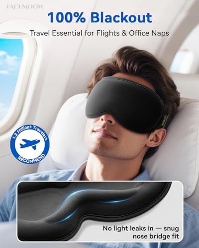 FACEMOON Blackout Weighted Eye Mask, 3D Sleep Mask - Image 3