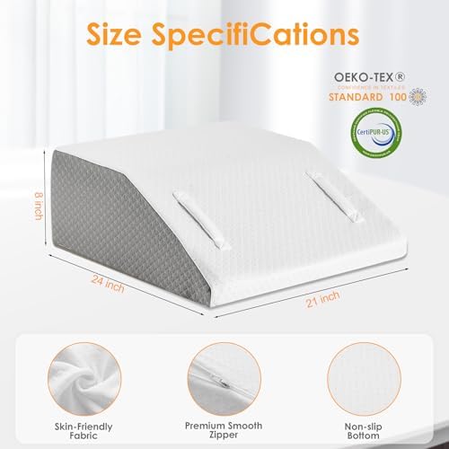 Ruqmuis Leg Elevation Pillow for After Surgery, 8inch Foam Leg Elevating Pillow - Image 3