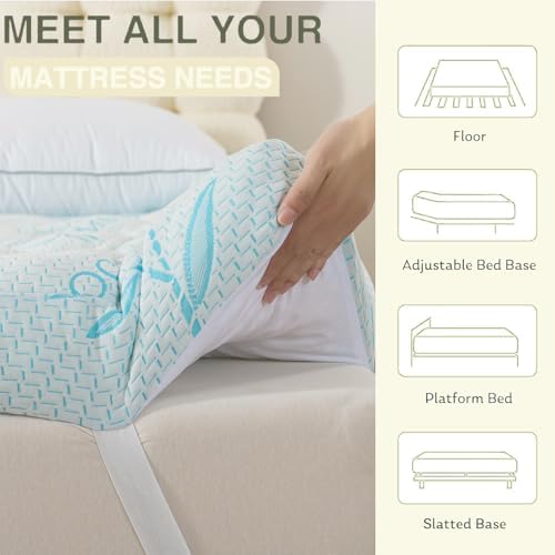 SHOUREN 5 Inch Mattress Topper Full Size, 2100 GSM Pillow Top - Image 6