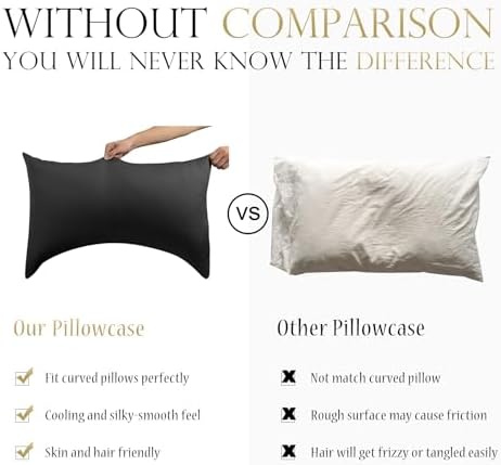 Cooling Side Sleeper Curved Pillowcase King 1 Pack 20 * 36 Black - Image 2