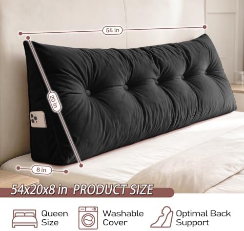 Wedge Headboard Pillow for Back Support, Removable Cover - Image 3