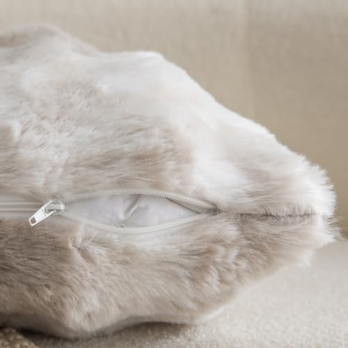 MADIZZ Pack of 2 Thick Plush Faux Wool Throw Pillow Covers Soft Boho Throw - Image 3