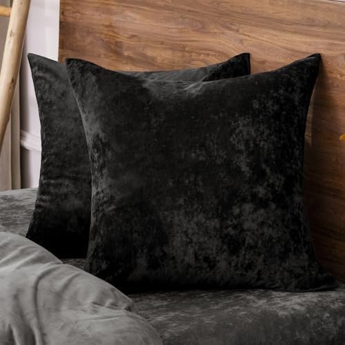PHF Truly Velvet Euro Shams 26" x 26", No Insert, 2 Pack by PHF