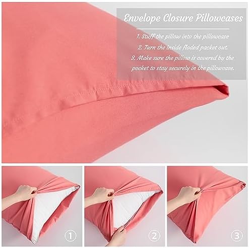 NTBAY Toddler Microfiber Pillowcases, Coral Pink - Image 4
