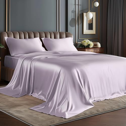 BEDELITE Satin Sheets California King Size Bed Set, 4 Pieces by BEDELITE