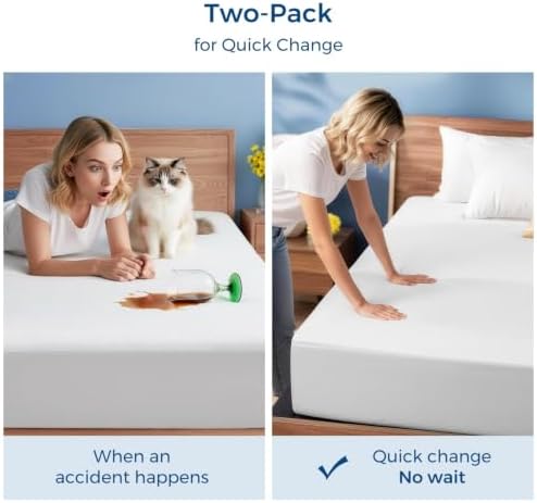 TASTELIFE 2-Pack Queen Waterproof Mattress Protector, Microfiber - Image 5