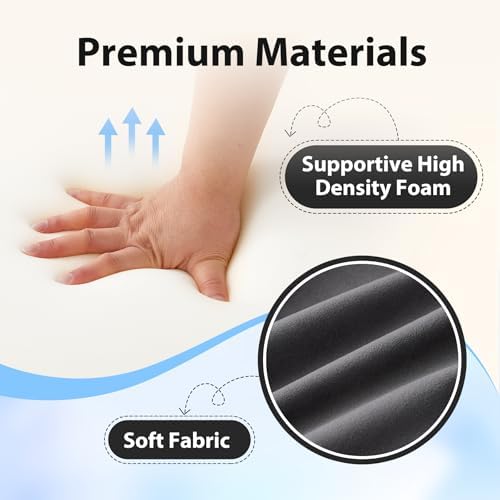 21" Reading Pillow for Bed Grey, Flip Headrest and Back Support - Image 5